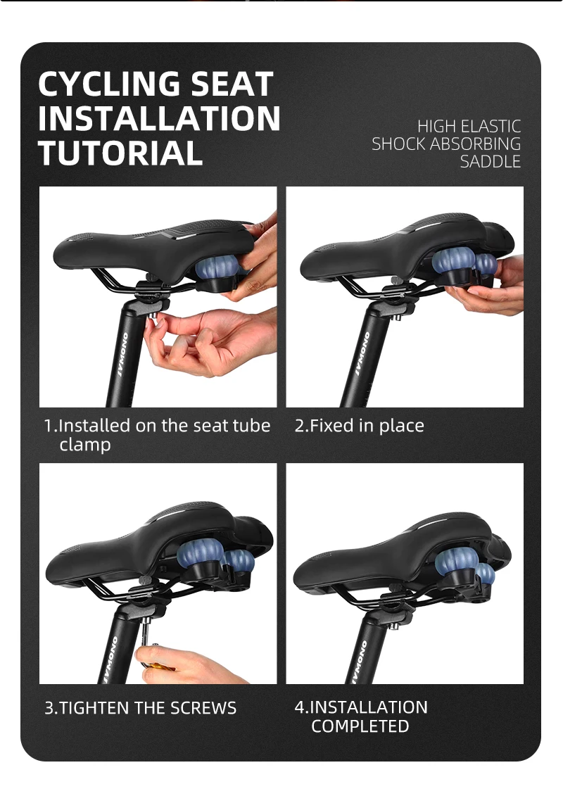 WEST BIKING Thickened Bike Saddle Dual Shock Balls Comfort Hollow Non-Slip Soft Cushion For MTB Road Bike Cycling Accessories