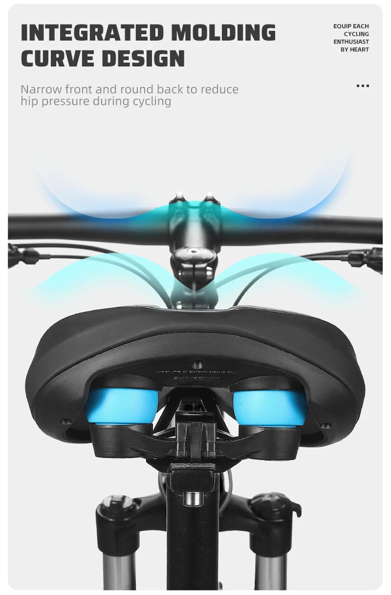 WEST BIKING Thickened Bike Saddle Dual Shock Balls Comfort Hollow Non-Slip Soft Cushion For MTB Road Bike Cycling Accessories