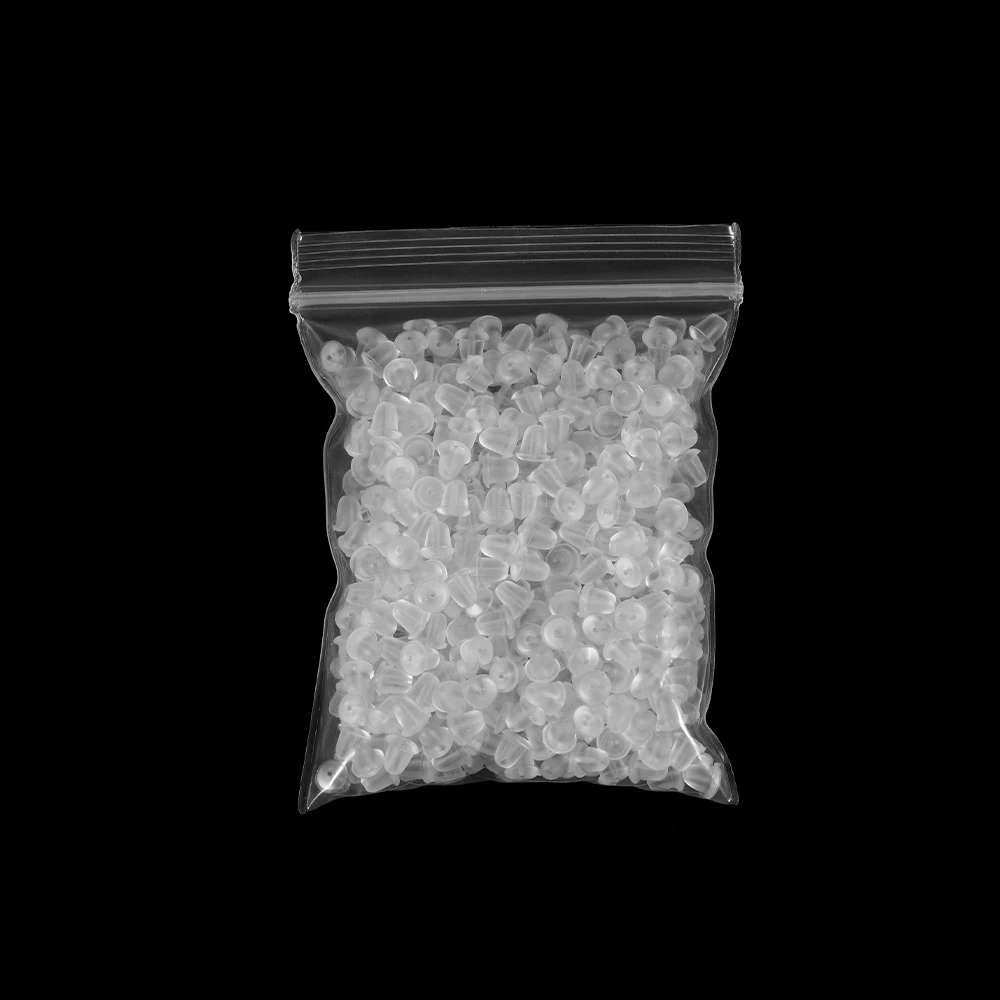 200-1000pcs/lot Soft Silicone Rubber Earrings Bullet Plastic Ear Plugging/blocked Earring Back DIY Jewelry Accessories