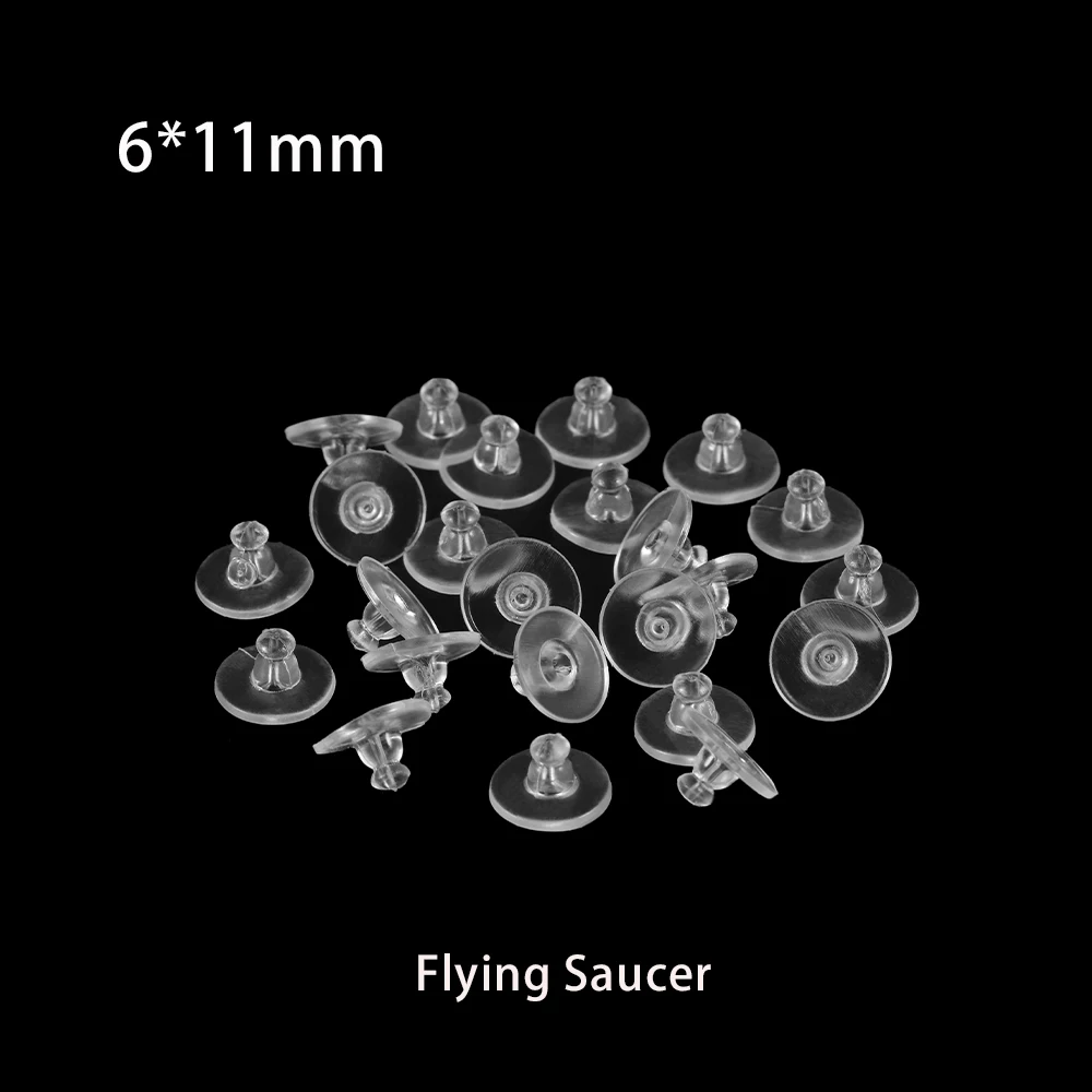 200-1000pcs/lot Soft Silicone Rubber Earrings Bullet Plastic Ear Plugging/blocked Earring Back DIY Jewelry Accessories