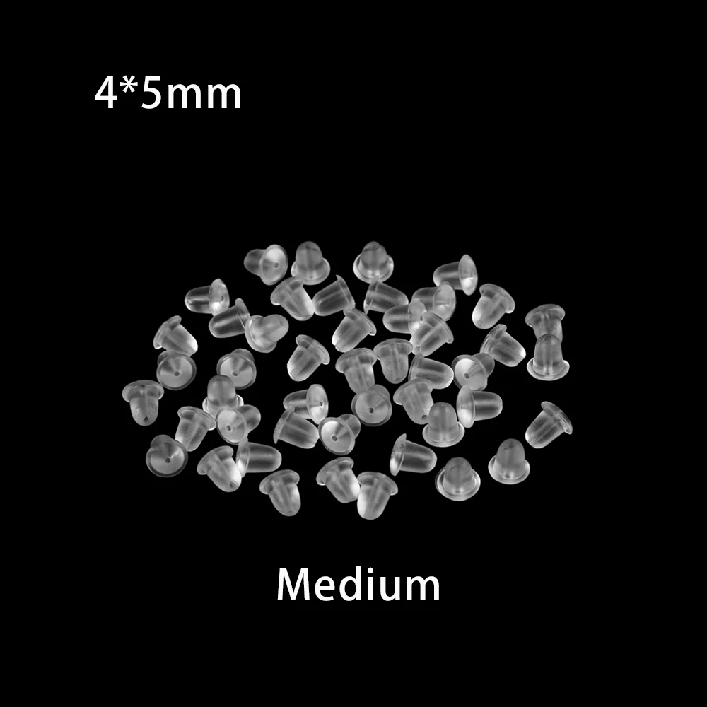 200-1000pcs/lot Soft Silicone Rubber Earrings Bullet Plastic Ear Plugging/blocked Earring Back DIY Jewelry Accessories