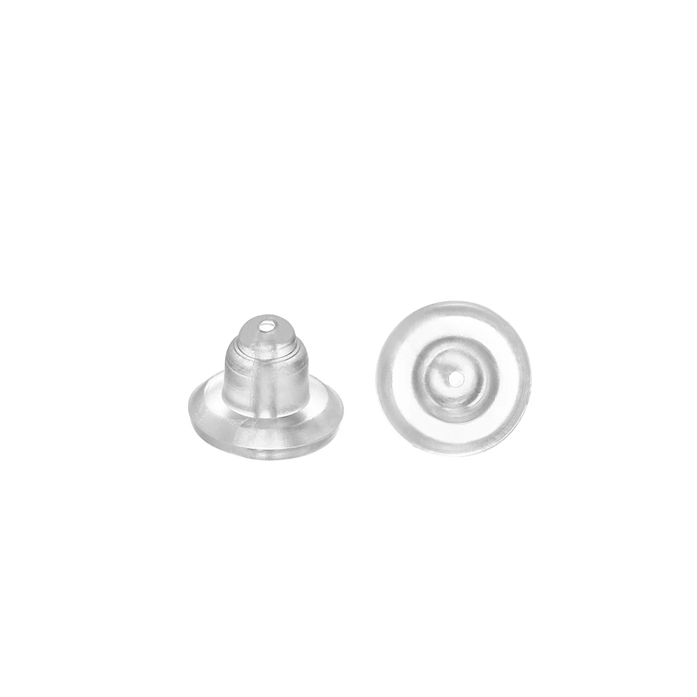 200-1000pcs/lot Soft Silicone Rubber Earrings Bullet Plastic Ear Plugging/blocked Earring Back DIY Jewelry Accessories