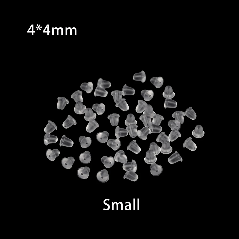 200-1000pcs/lot Soft Silicone Rubber Earrings Bullet Plastic Ear Plugging/blocked Earring Back DIY Jewelry Accessories