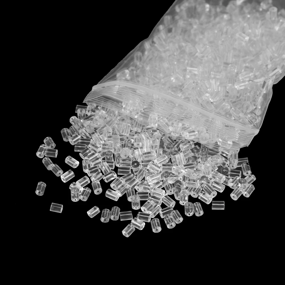 200-1000pcs/lot Soft Silicone Rubber Earrings Bullet Plastic Ear Plugging/blocked Earring Back DIY Jewelry Accessories