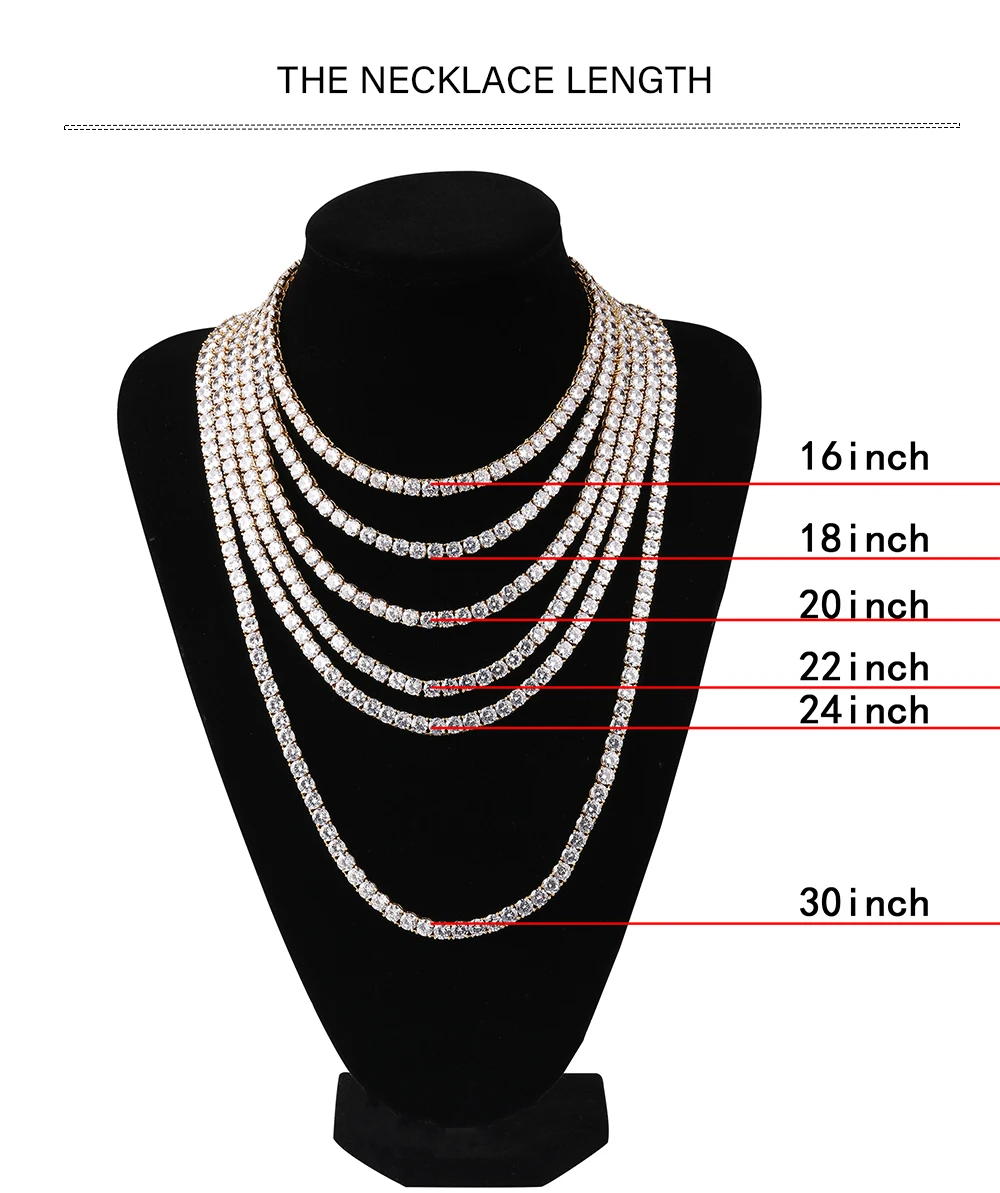 TOPGRILLZ Maimi Cuban Link Chain Necklace Men's Hip Hop Gold Color Iced Out Cubic Zircon Necklaces Jewelry Gifts 16" -30"