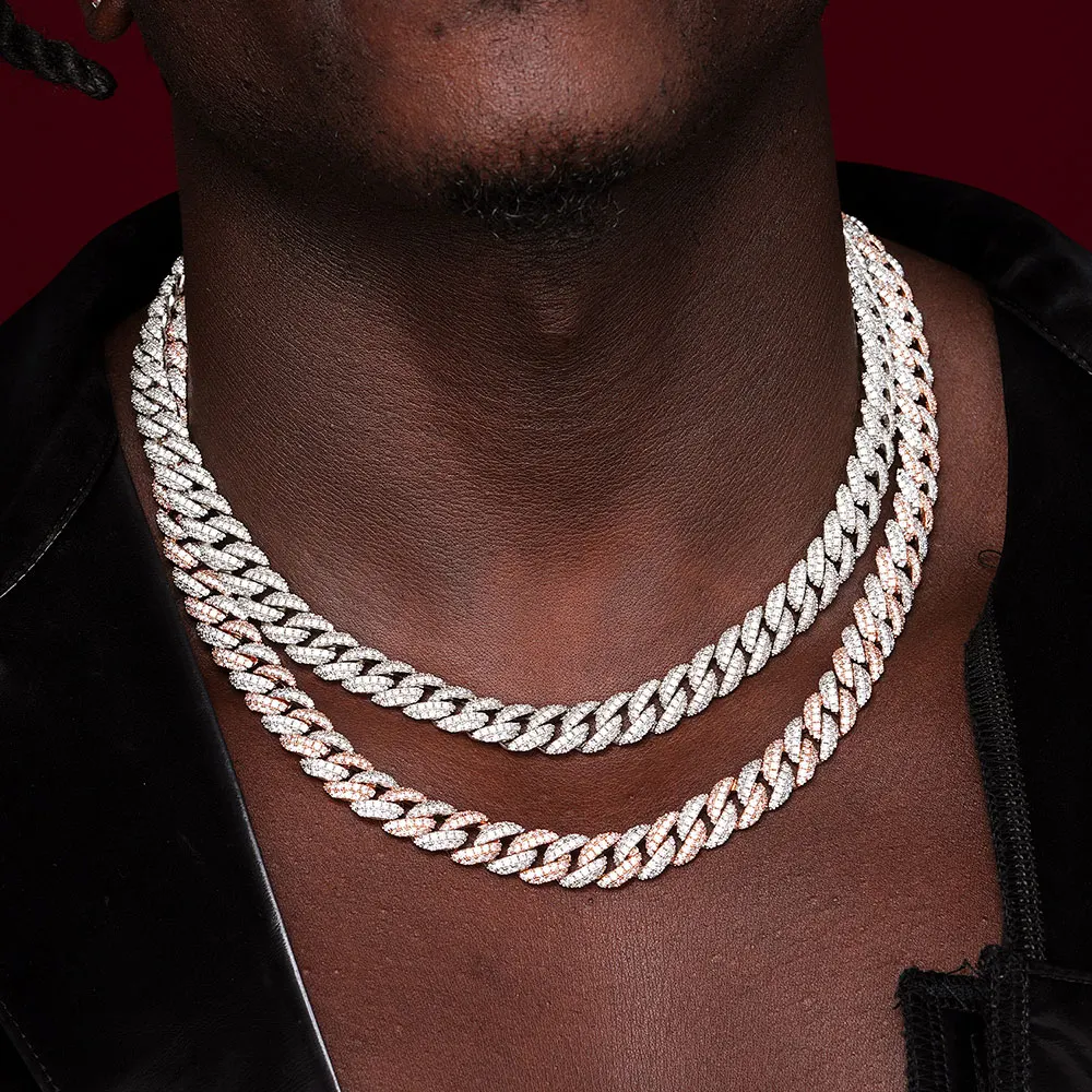 Hip Hop Jewelry 10MM 2 Rows Cubic Zircon CZ Bling Iced Out Cuban Link Chain Necklace For Women Men Gift Inventory Drop Shipping