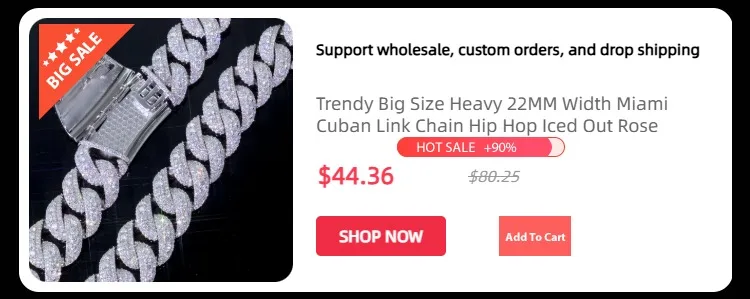 Hip Hop Jewelry 10MM 2 Rows Cubic Zircon CZ Bling Iced Out Cuban Link Chain Necklace For Women Men Gift Inventory Drop Shipping