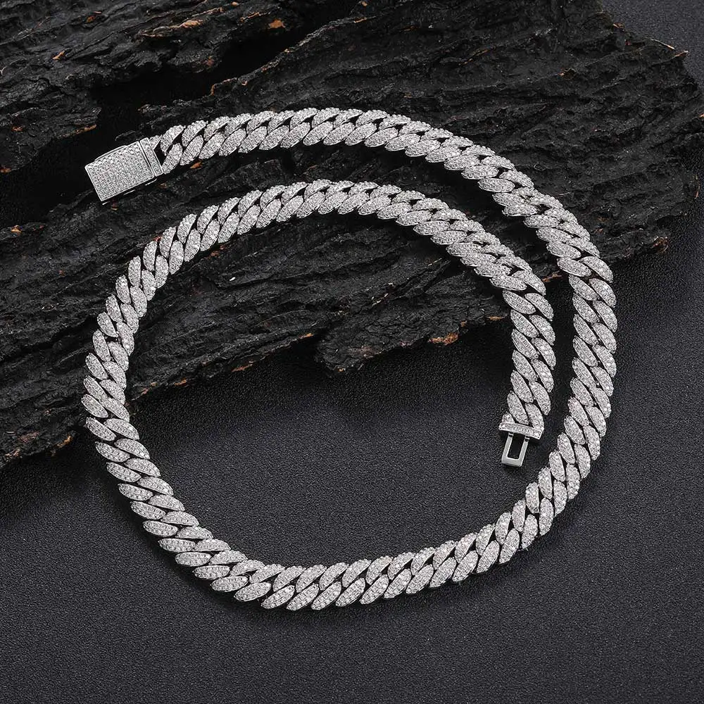 Hip Hop Jewelry 10MM 2 Rows Cubic Zircon CZ Bling Iced Out Cuban Link Chain Necklace For Women Men Gift Inventory Drop Shipping