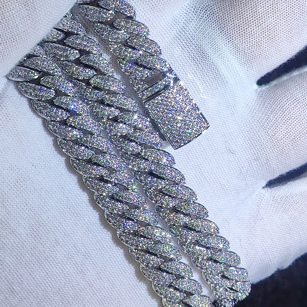 Hip Hop Jewelry 10MM 2 Rows Cubic Zircon CZ Bling Iced Out Cuban Link Chain Necklace For Women Men Gift Inventory Drop Shipping