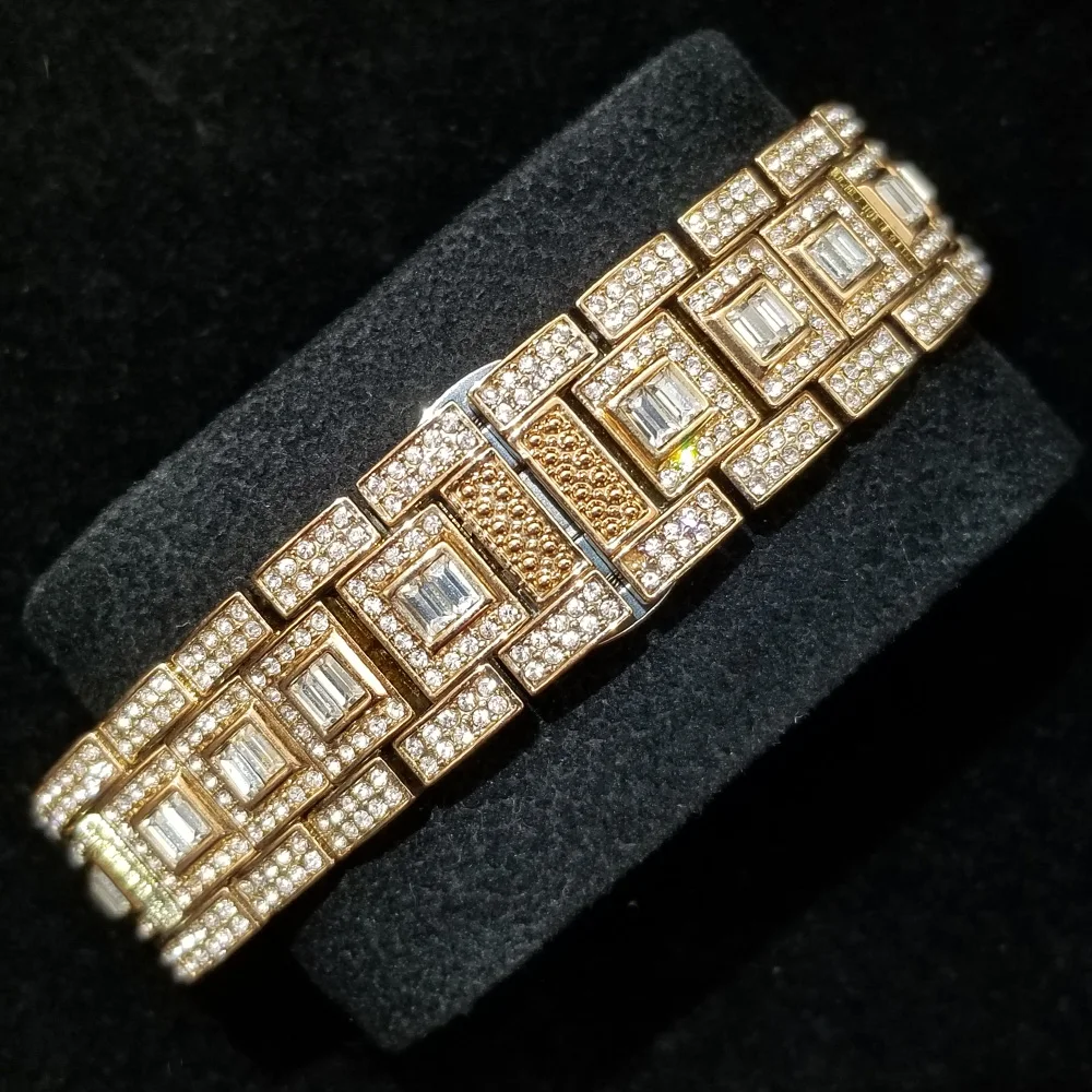 Full Iced Out Watch For Men Luxury Gold Hip Hop Diamond Quartz Mens Watches Waterproof Day Date Clock Best Selling Product 2023