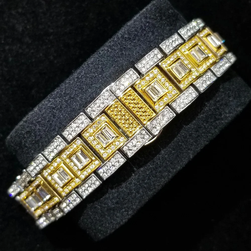 Full Iced Out Watch For Men Luxury Gold Hip Hop Diamond Quartz Mens Watches Waterproof Day Date Clock Best Selling Product 2023
