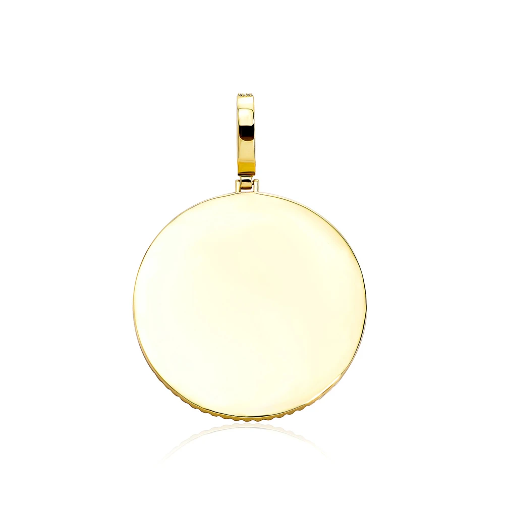 TOPGRILLZ Oversize Large/Small Round Custom Photo NFT Necklace For Digital Art and CryptoArt Couple Pendant Hip Hop Jewelry Gift