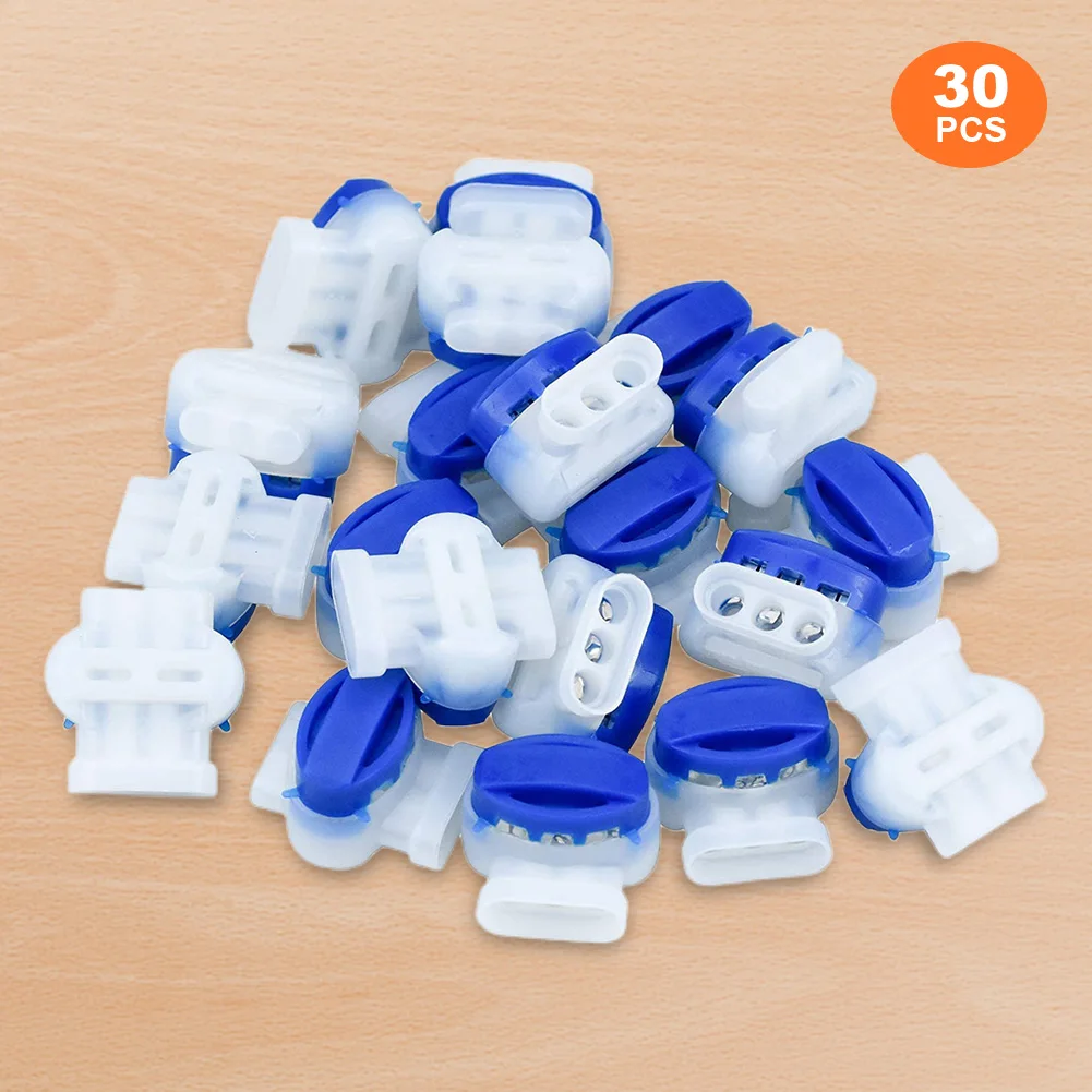 10-100pcs Waterproof Cable Clamps Wire Connectors For Garden Auto Lawn Mower 3 Pore Terminal Blocks Robotic Lawnmower Connectors