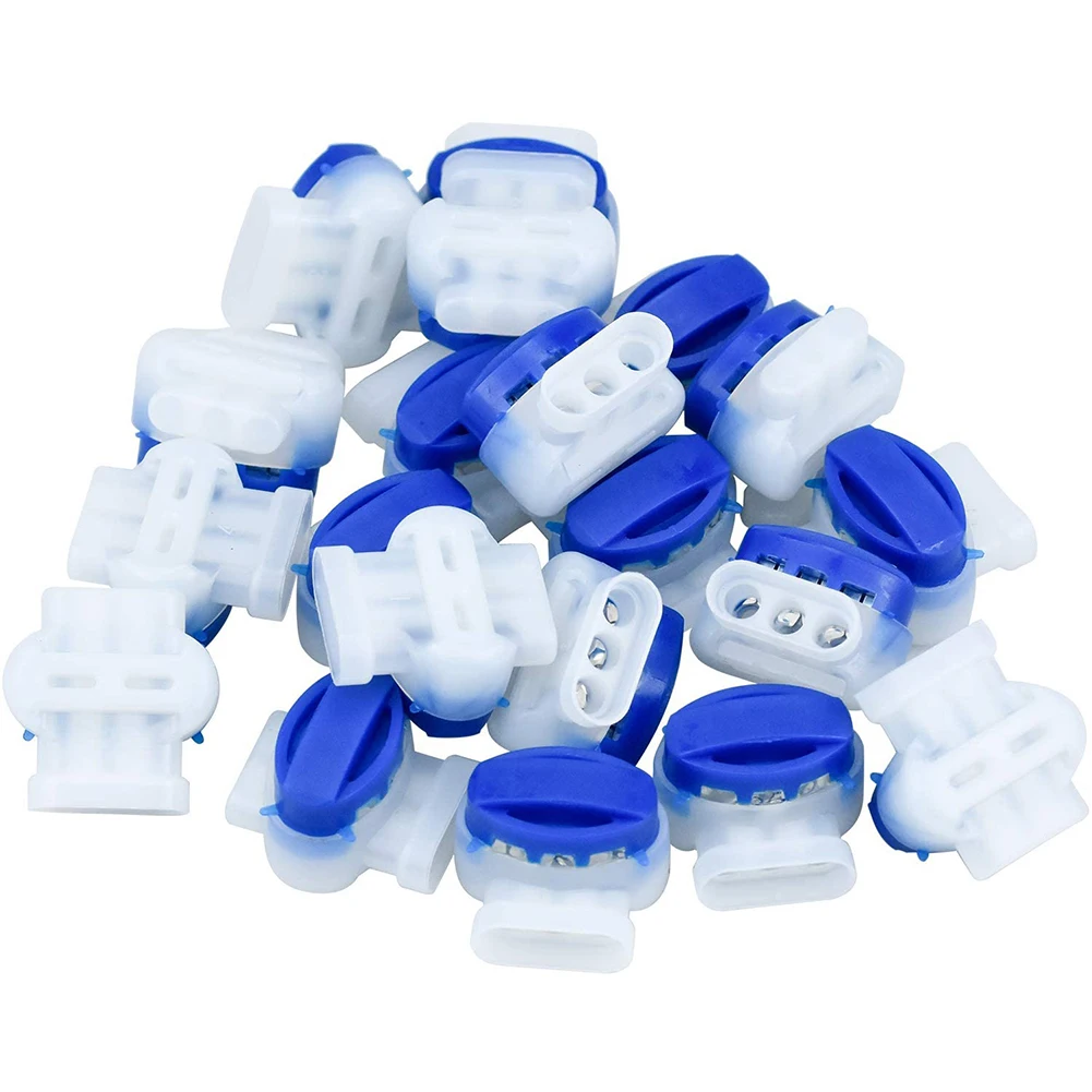 10-100pcs Waterproof Cable Clamps Wire Connectors For Garden Auto Lawn Mower 3 Pore Terminal Blocks Robotic Lawnmower Connectors