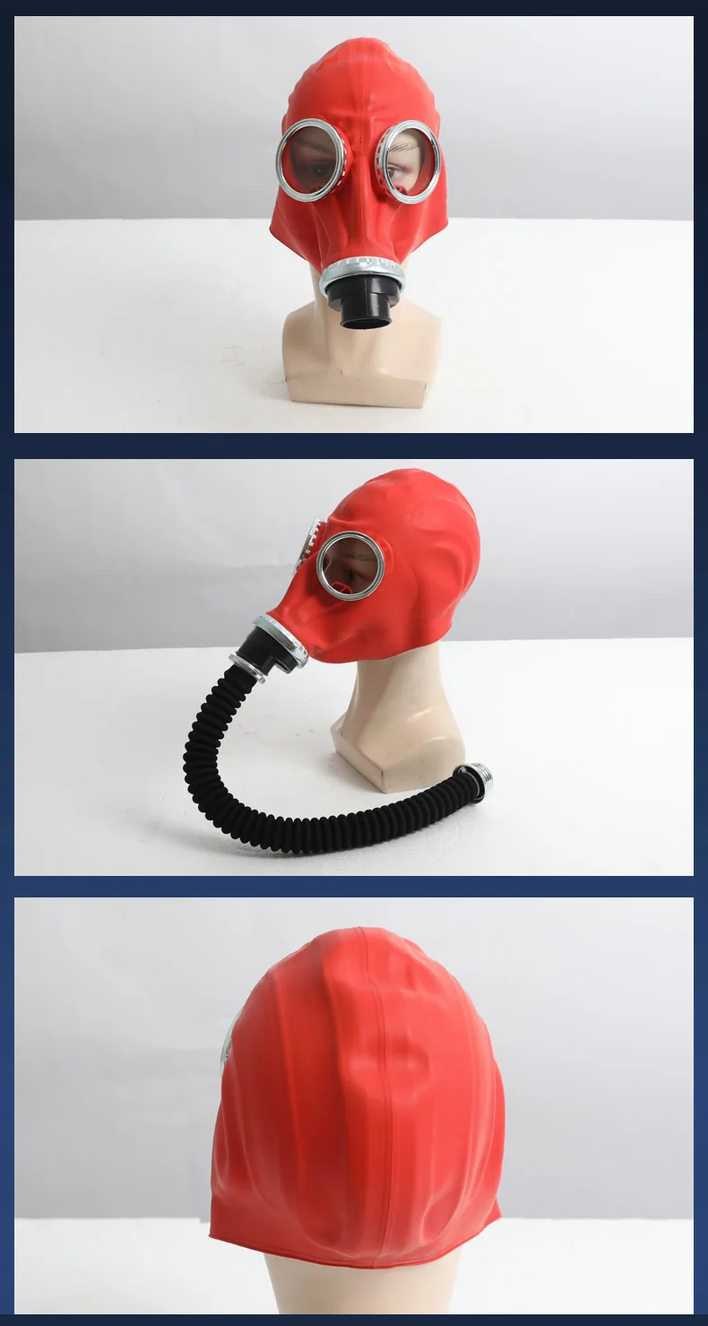 New Red Black Full Head Gas Mask Respirator Natural Rubber Ghost Mask Chemical Mask For Painting Spray Pesticide Halloween