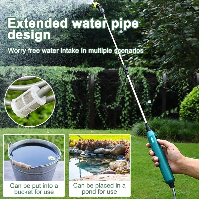 2400mAh High Pressure Electric Garden Sprayer Portable Plant Watering Tool With 3 Mist Nozzles For Lawn Crop Irrigation