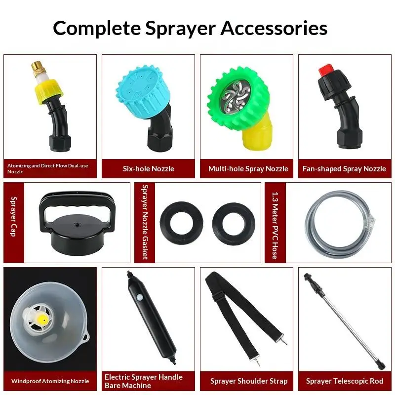 Electric Sprayer Multi Hole Nozzle Stainless Steel Telescopic Rod for Precision Garden Fertilizer Spraying