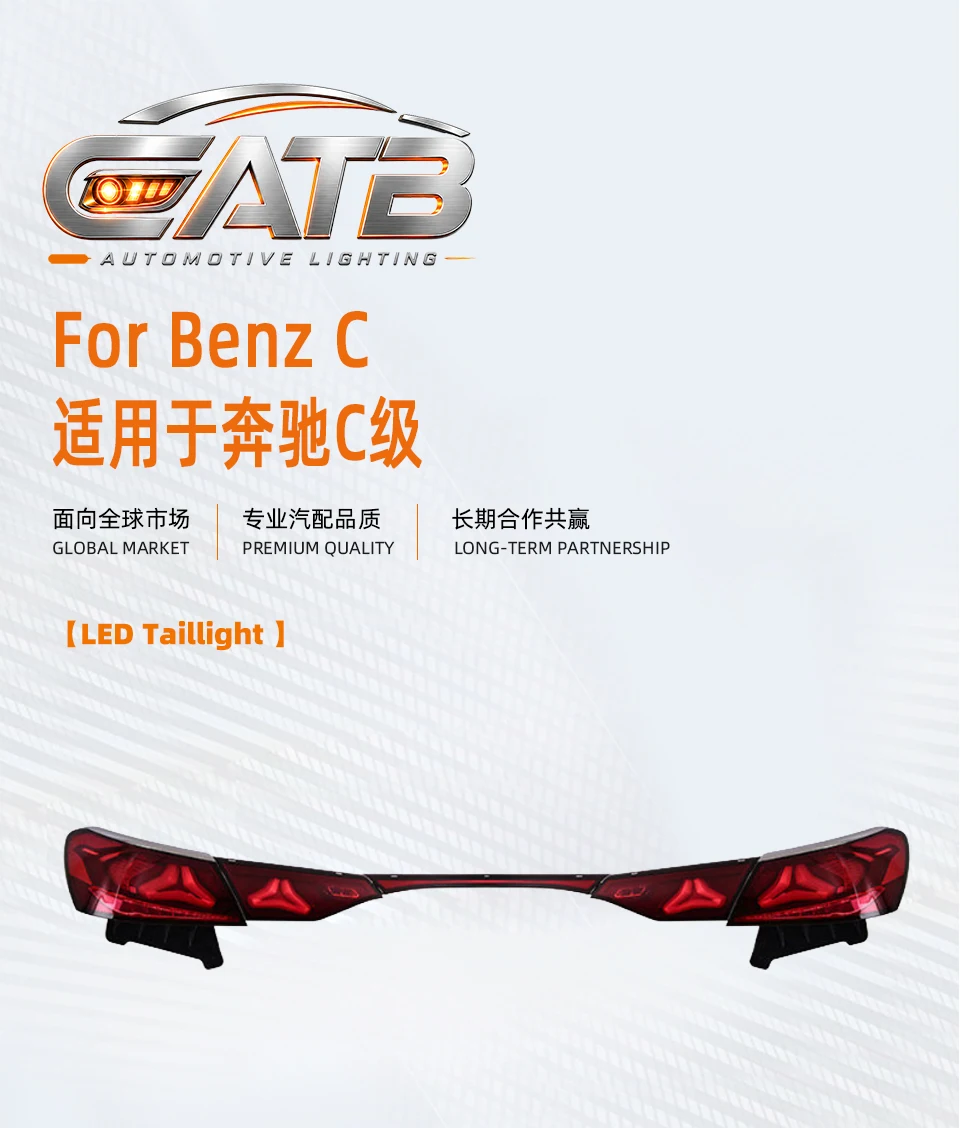 For Mercedes Benz C Class W206 2021-2025 New E-Class W214 Style LED Tail Lights Smoked Dynamic Animation Sequential Rear Lamp