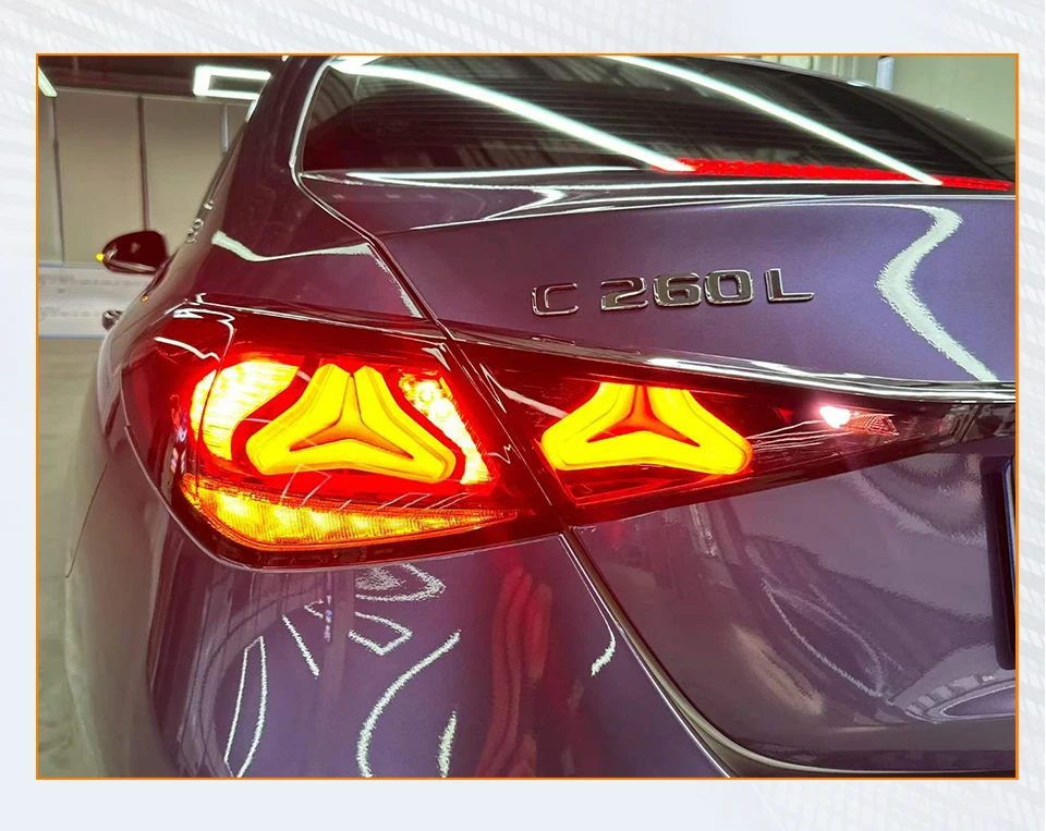 For Mercedes Benz C Class W206 2021-2025 New E-Class W214 Style LED Tail Lights Smoked Dynamic Animation Sequential Rear Lamp