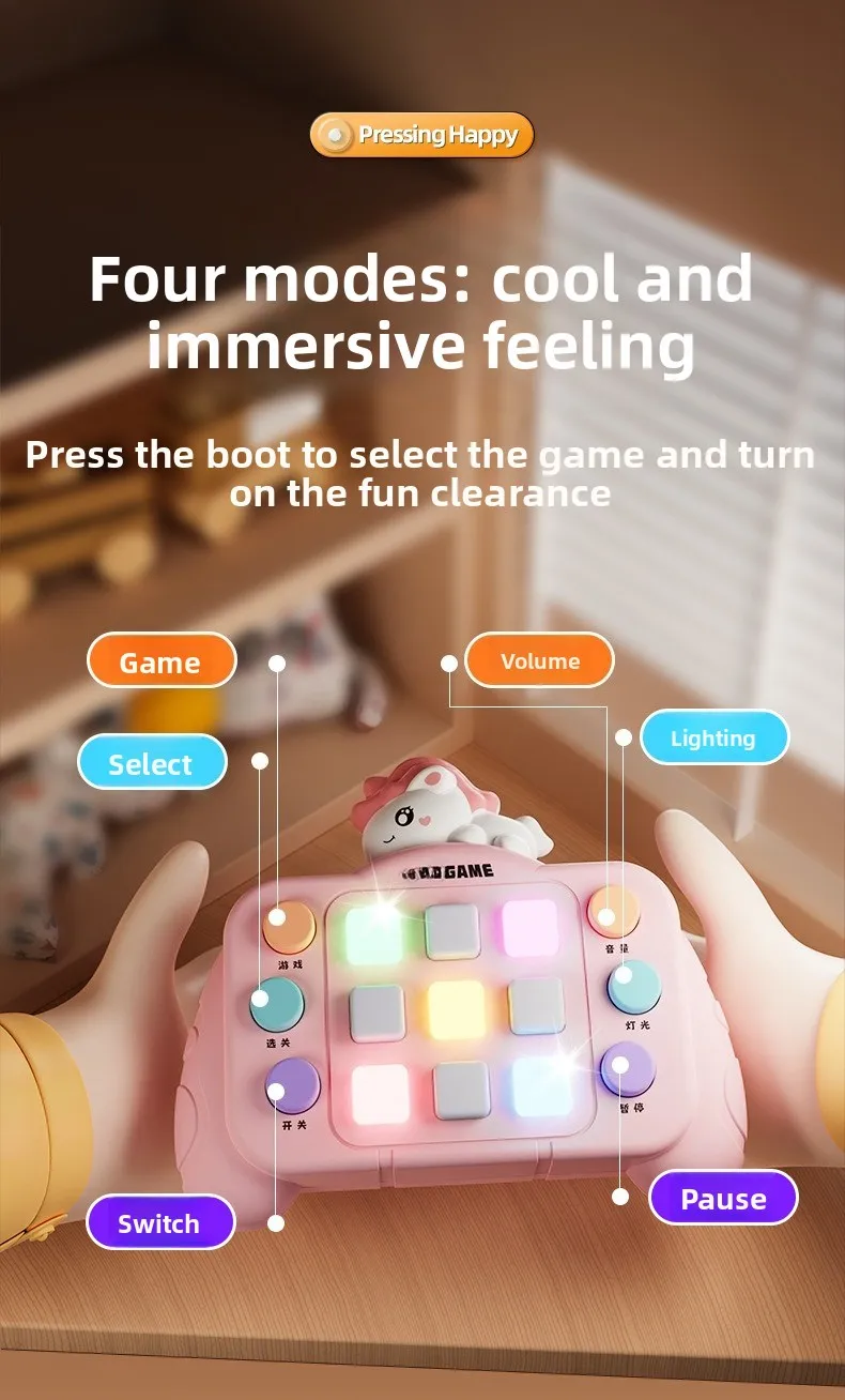 Montessori Busy Board Sensory Toys Cartoon with LED Light Switch Control Board Travel Activities Children Game for 2-4 Years Old