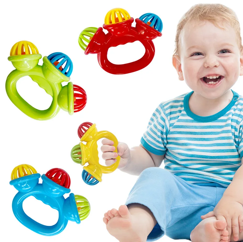 1-4PCS Baby Hand Rattle Ball Toy Newborn Grasping Hand Bell Sensory Toy Kids Safety Materials Toys for 0-24 Months Baby Children