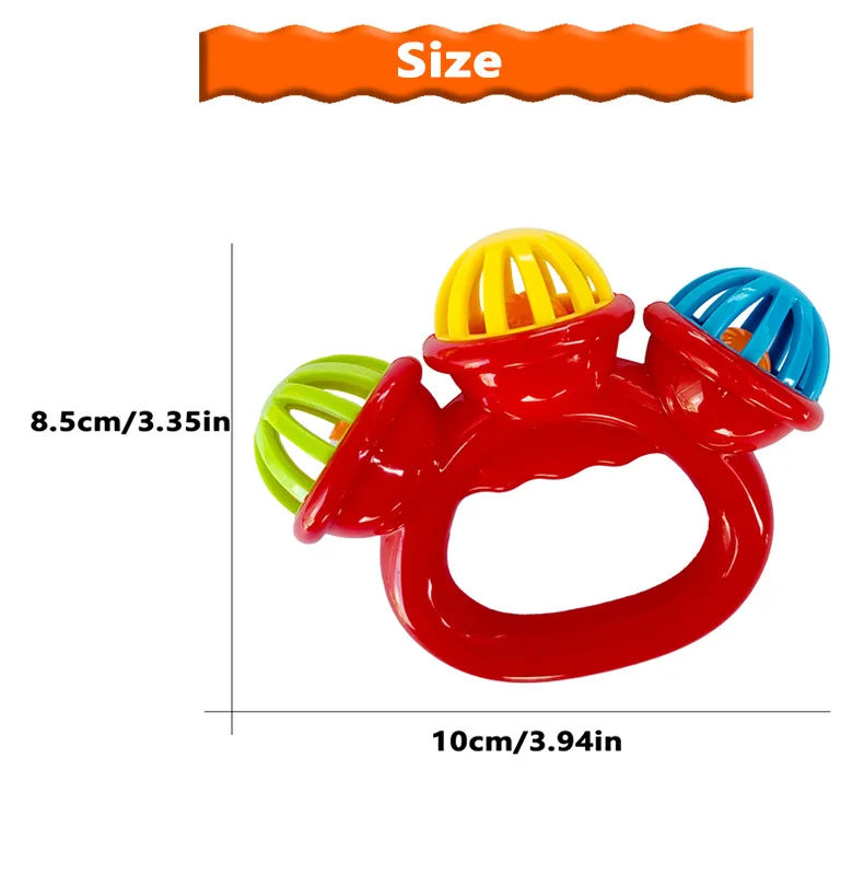 1-4PCS Baby Hand Rattle Ball Toy Newborn Grasping Hand Bell Sensory Toy Kids Safety Materials Toys for 0-24 Months Baby Children