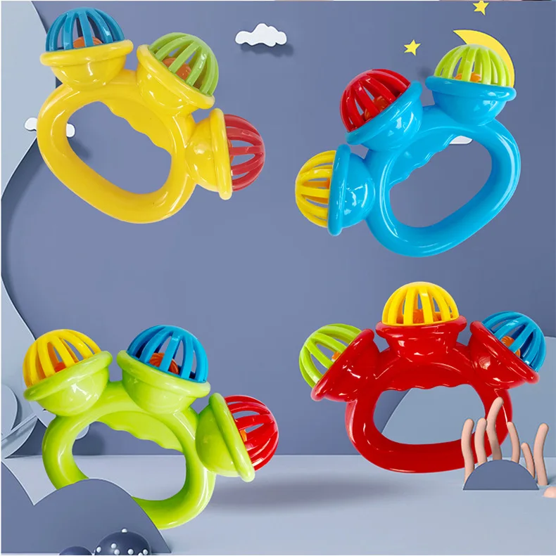 1-4PCS Baby Hand Rattle Ball Toy Newborn Grasping Hand Bell Sensory Toy Kids Safety Materials Toys for 0-24 Months Baby Children
