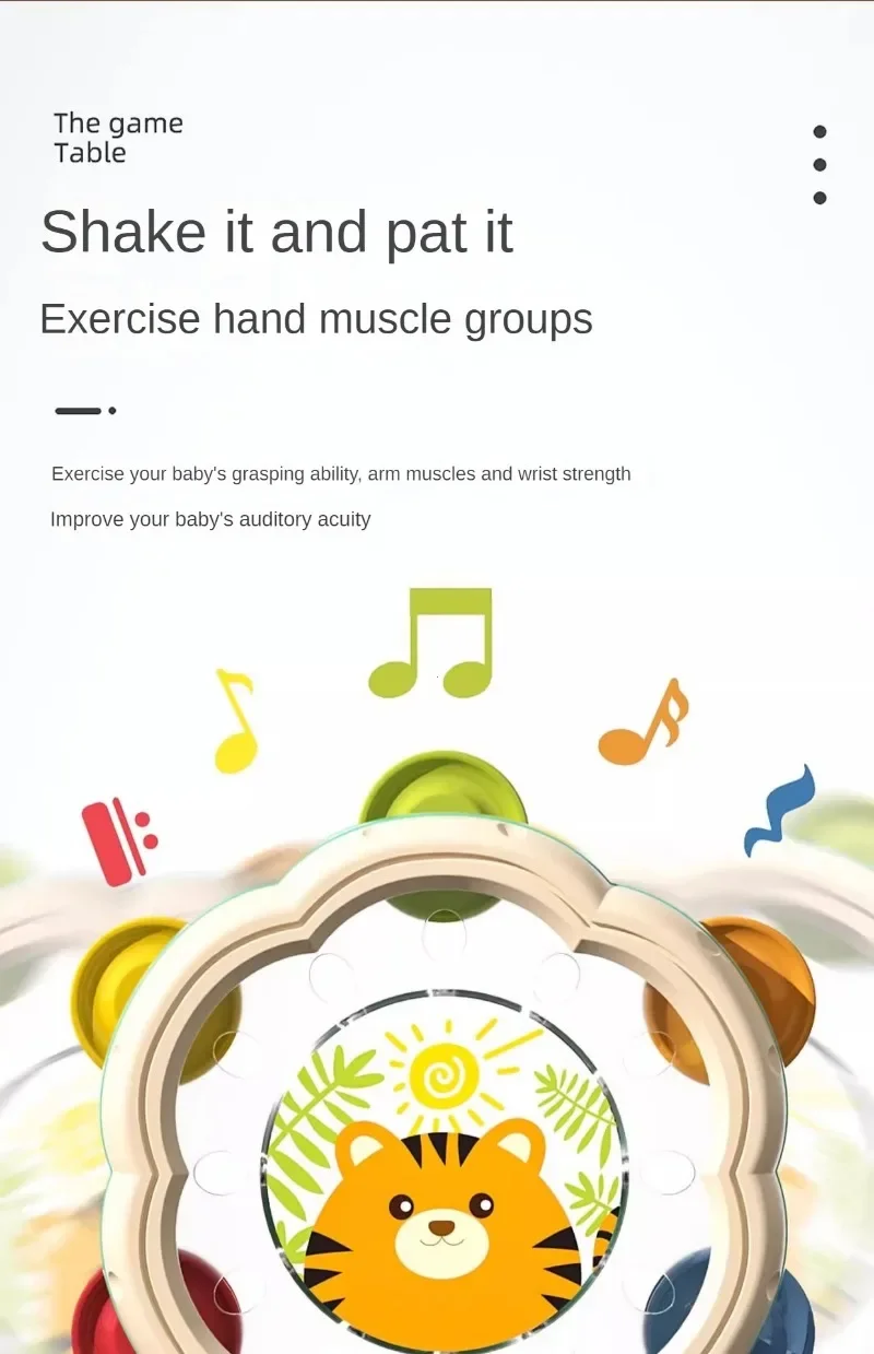 Baby Musical Instruments Drum Toys Montessori Learning Toys for Toddlers 1-3 Baby Early Hand Development Interactive Music Toys