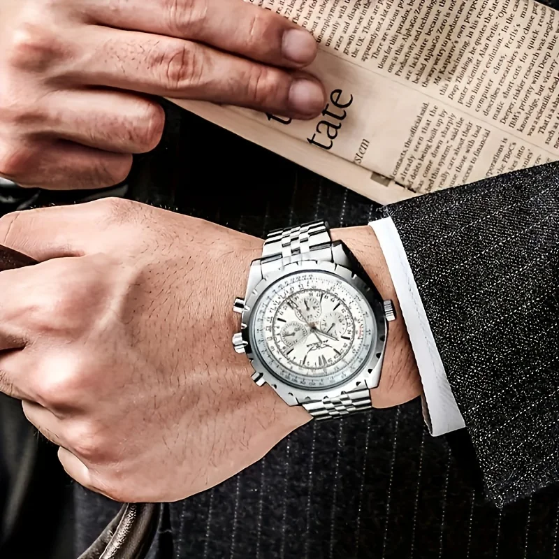 High-End Men's Watches Are a Stylish and Functionally Practical Mechanical Timepiece Made of Stainless Steel, Featuring a Hollow Design and a Large Dial. Its Attractive Appearance Makes It Suitable for Everyday Gifts, and It Requires No Batteries. It Is a Stylish, Business-Casual, Versatile, and Handsome Men's Watch with a Unique Personality.
