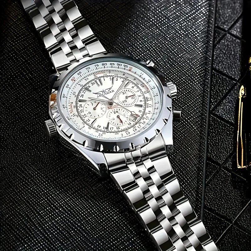 High-End Men's Watches Are a Stylish and Functionally Practical Mechanical Timepiece Made of Stainless Steel, Featuring a Hollow Design and a Large Dial. Its Attractive Appearance Makes It Suitable for Everyday Gifts, and It Requires No Batteries. It Is a Stylish, Business-Casual, Versatile, and Handsome Men's Watch with a Unique Personality.