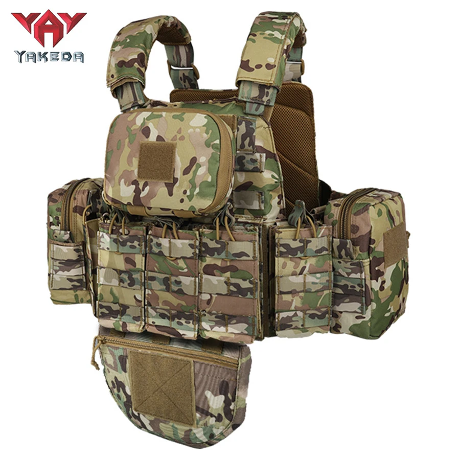 YAKEDA Five piece equipment bag training vest, detachable and expandable, waterproof, wear-resistant and tear resistant