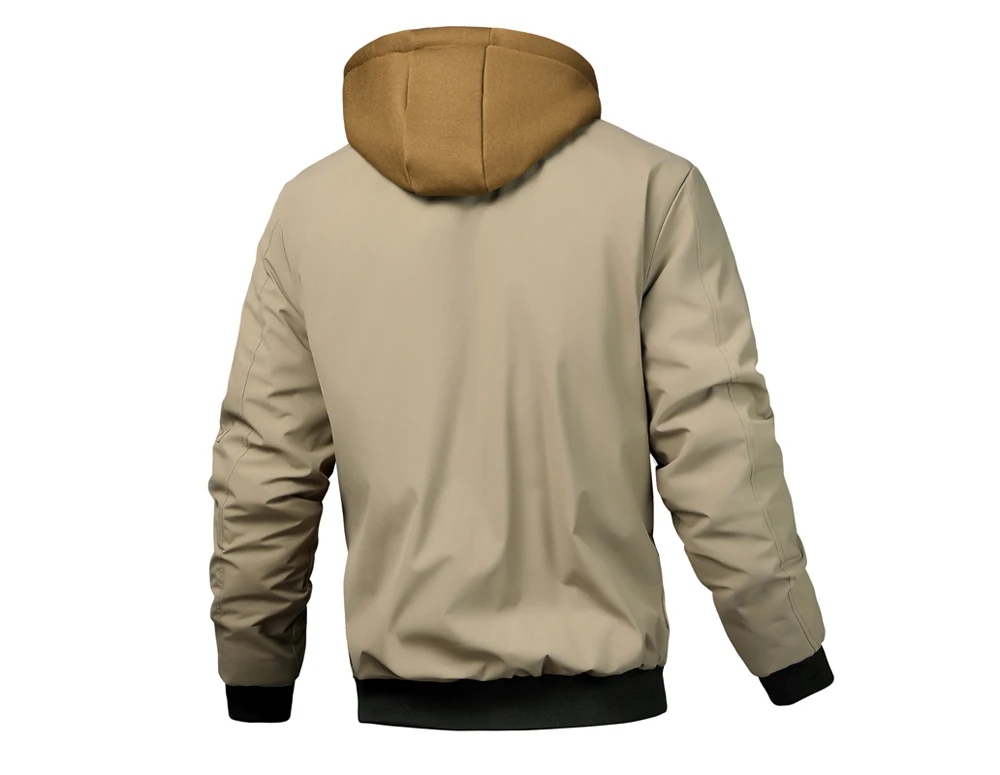 Autumn Winter Men's Warm Windbreaker Jacket Outdoor Man Thick Windbreaker Hiking Hooded Coats Men Thermal Sports Zipper Parkas J