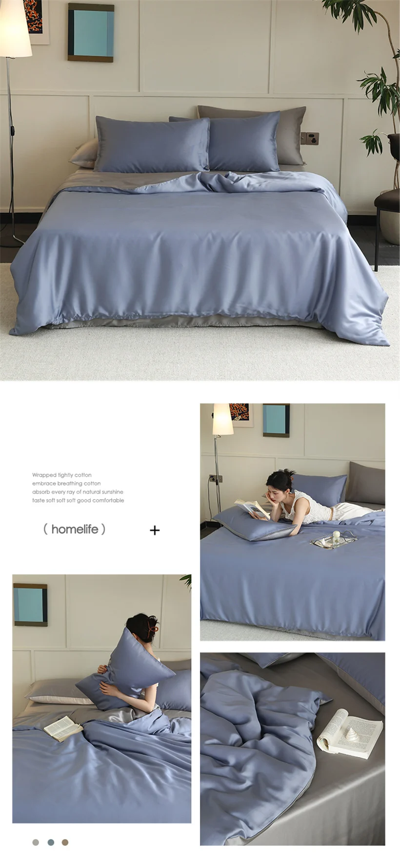 High End Mulberry Silk Duvet Cover Luxurious Double Sides 100% Silk Blanket Cover for Kids Adults 1 Piece Smooth Quilt Covers
