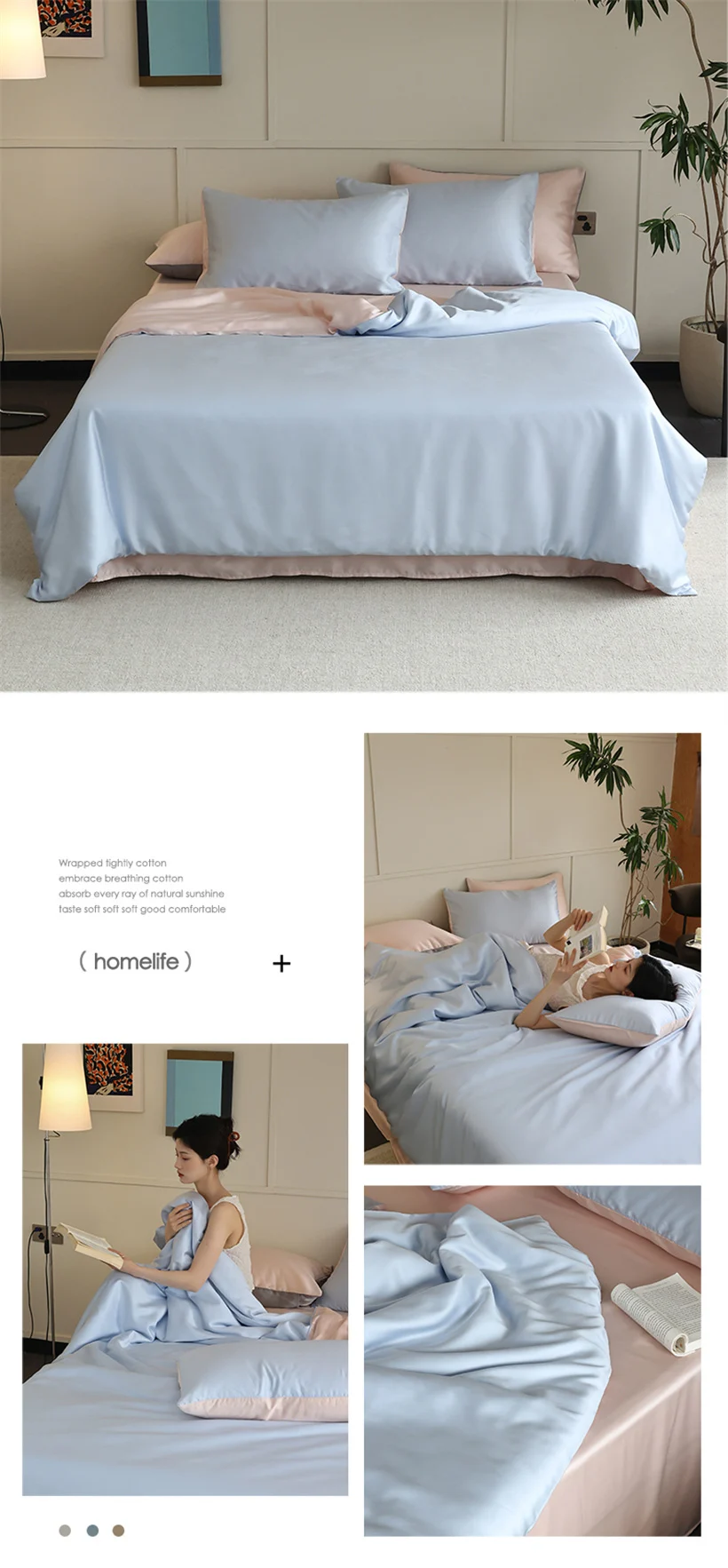 High End Mulberry Silk Duvet Cover Luxurious Double Sides 100% Silk Blanket Cover for Kids Adults 1 Piece Smooth Quilt Covers