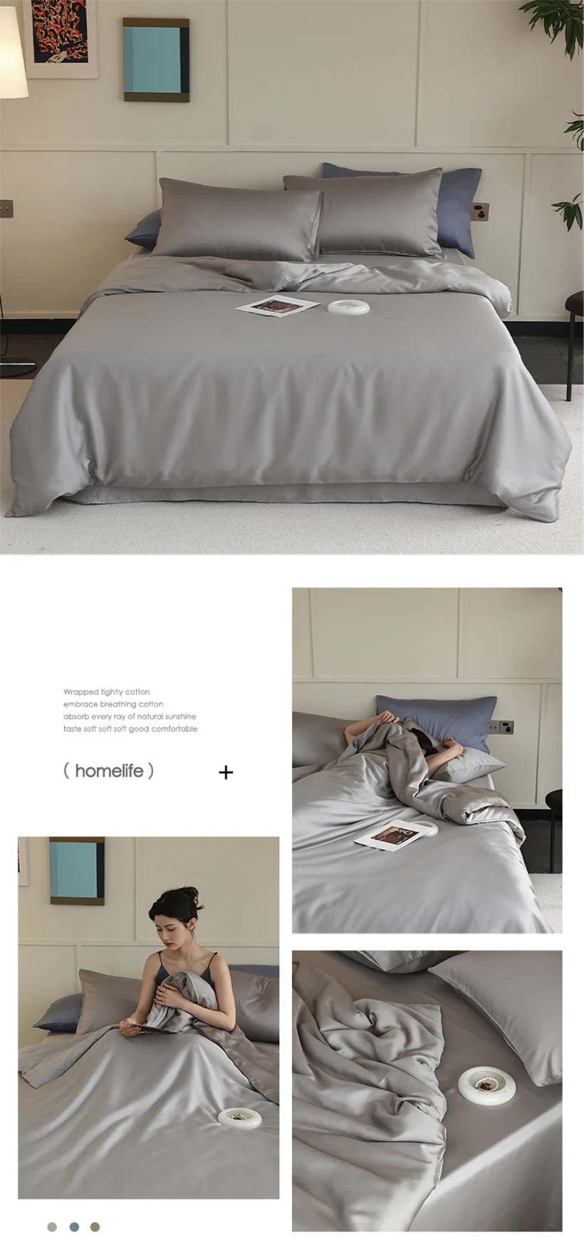High End Mulberry Silk Duvet Cover Luxurious Double Sides 100% Silk Blanket Cover for Kids Adults 1 Piece Smooth Quilt Covers