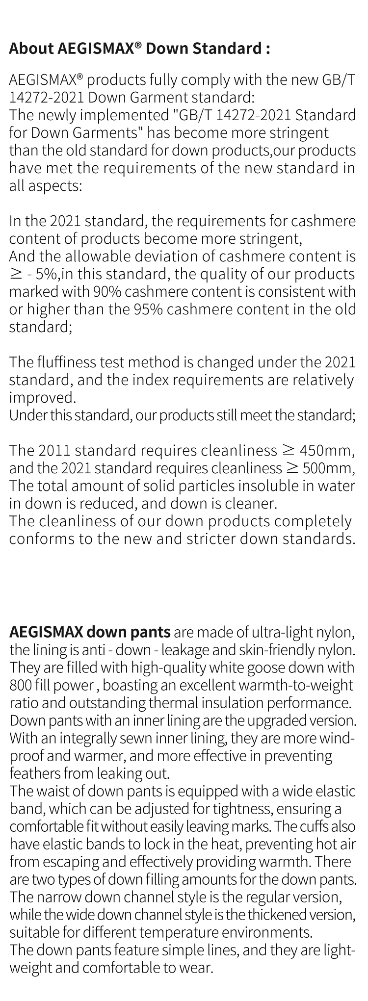 AEGISMAX Upgraded Men Outdoor Camping Hking Winter Warm Ultralight Goose Down Pants 800FP Waterproof Nylon Trousers Unisex