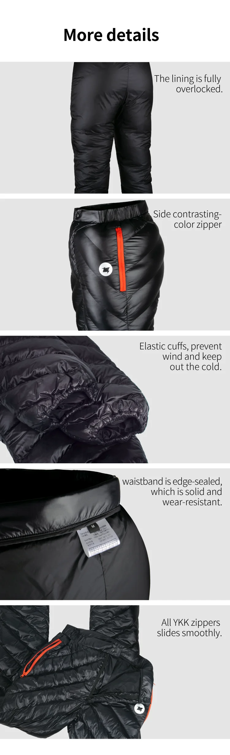 AEGISMAX Upgraded Men Outdoor Camping Hking Winter Warm Ultralight Goose Down Pants 800FP Waterproof Nylon Trousers Unisex