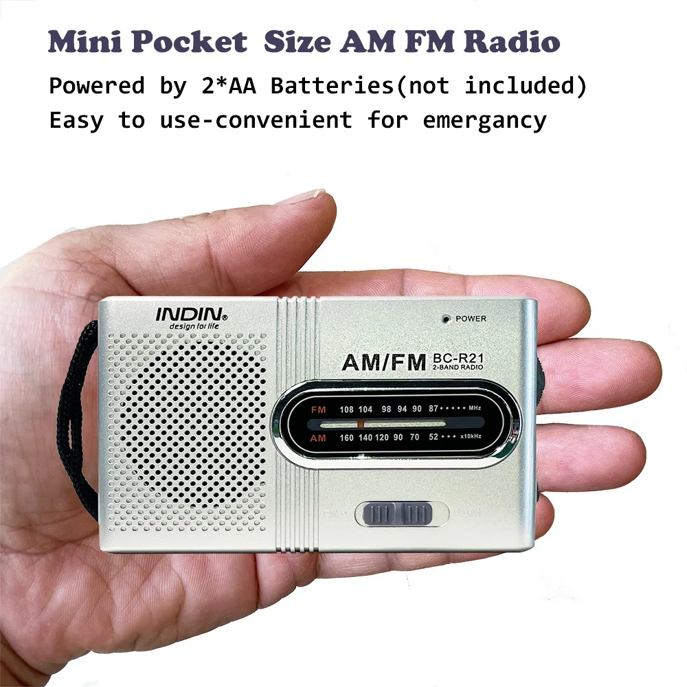 BC-R21 Portable Radio AM FM Battery Powered Longest Lasting Best Reception with Headphone Jack for Running Walking Emergency Use