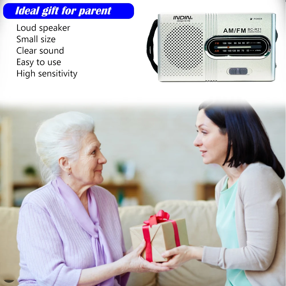 BC-R21 Portable Radio AM FM Battery Powered Longest Lasting Best Reception with Headphone Jack for Running Walking Emergency Use