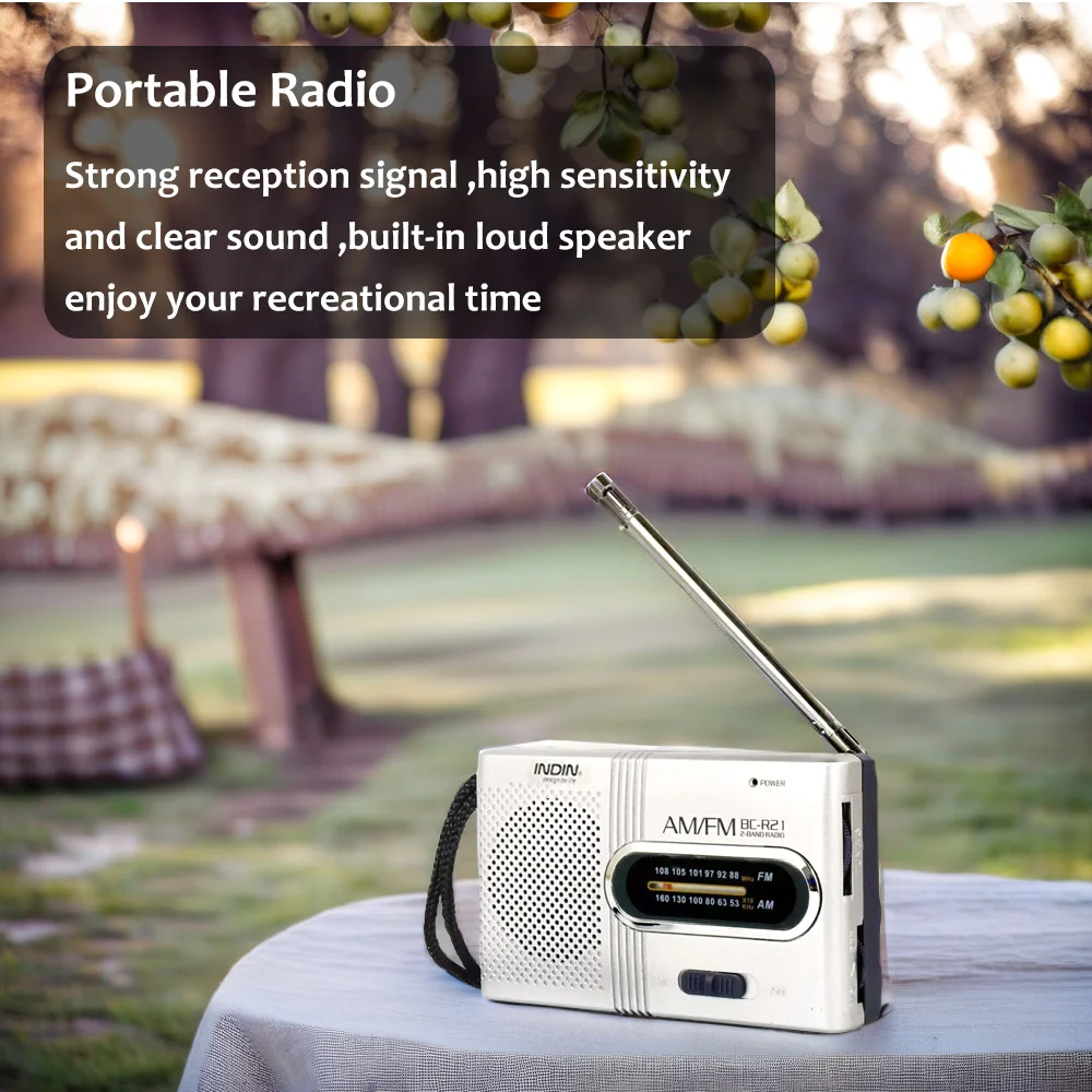 BC-R21 Portable Radio AM FM Battery Powered Longest Lasting Best Reception with Headphone Jack for Running Walking Emergency Use