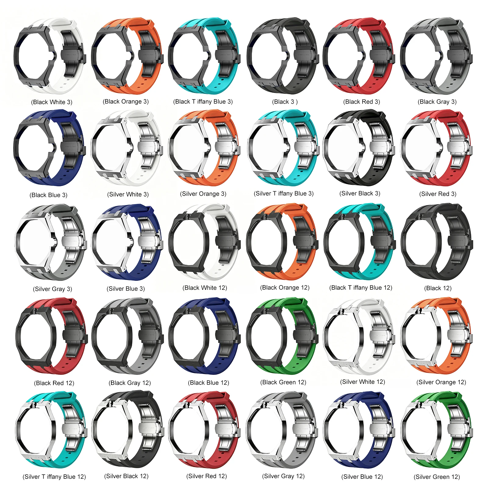 Stainless Steel Silicone Watch Straps For Swatch x AP Royal POP Integrated Strap Case Set Change to wristwatch Modification Kit
