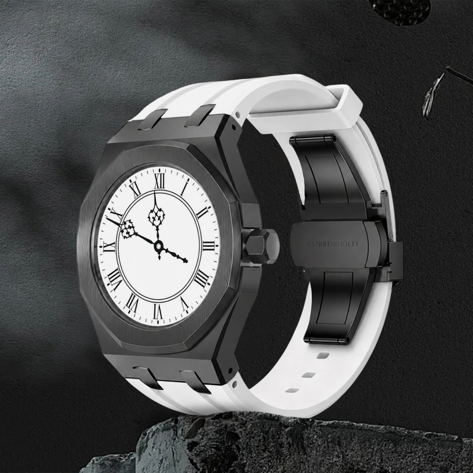 Stainless Steel Silicone Watch Straps For Swatch x AP Royal POP Integrated Strap Case Set Change to wristwatch Modification Kit