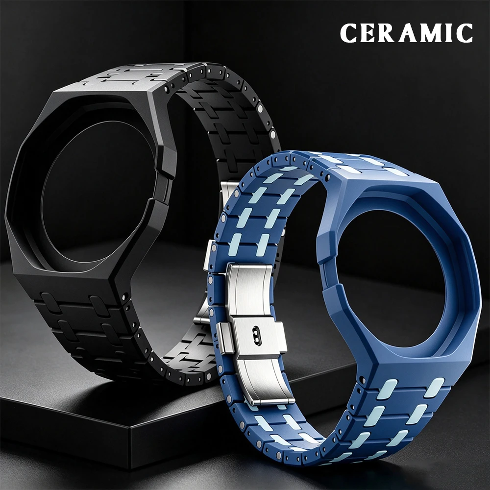 Ceramic Modification Kit For Swatch x AP Royal POP Pocket Biomaterials Ceramic Strap For 3 Clock 12 Clock Wristwatch Accessory