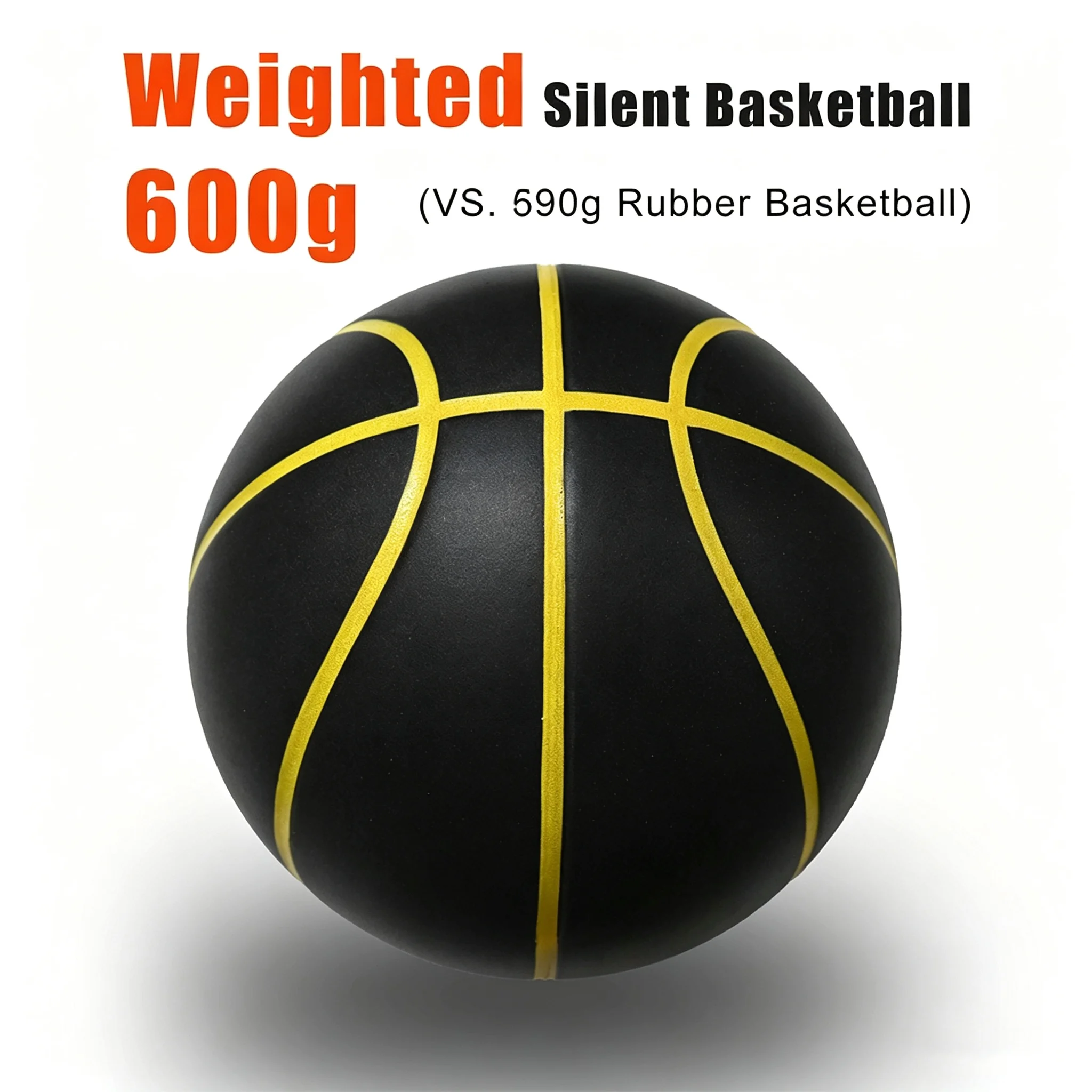Silent Basketball 590G Size 7- 29.5inch Quietly Dribble Indoor Foam Airless Basketball Same Weight as Real Basketball SilenTrain