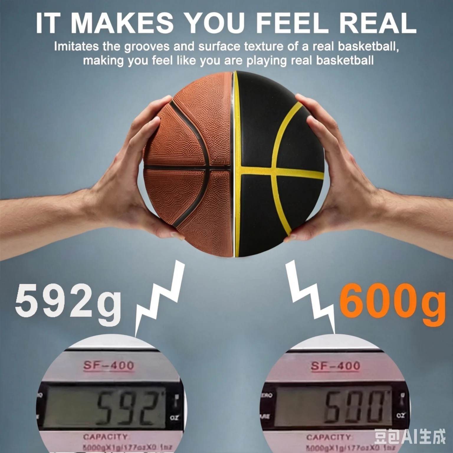 Silent Basketball 590G Size 7- 29.5inch Quietly Dribble Indoor Foam Airless Basketball Same Weight as Real Basketball SilenTrain