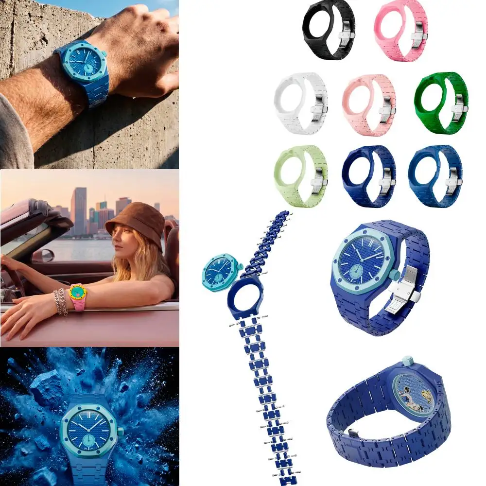 1pc Ceramic Modification Kit for Swatch X AP Royal POP Biomaterials Watch Case + bioceramic Strap Pocket Changer To Wristwatch