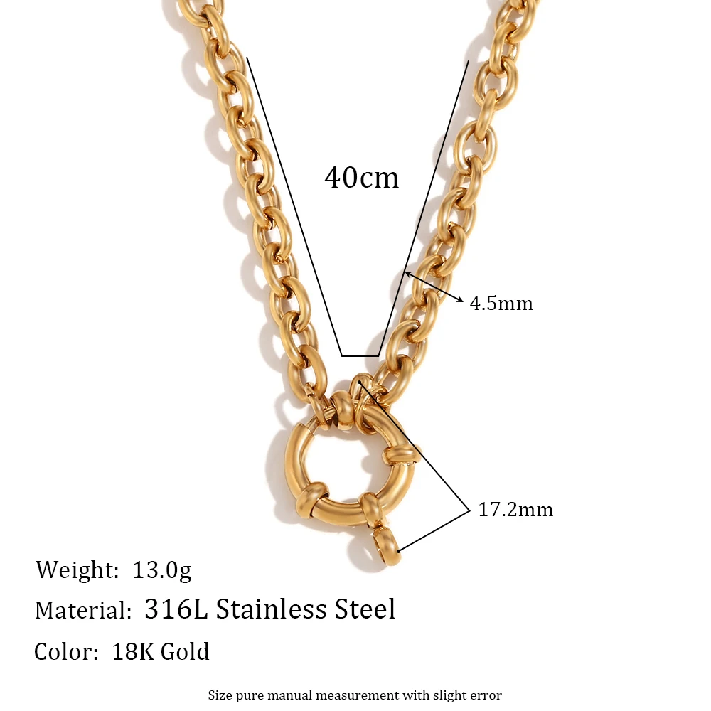 MamacitaSlay Classic Minimalist Blade Chain O-Chain Paper Clip Chain O-Chain Spring Buckle Stainless Steel Necklaces For Women