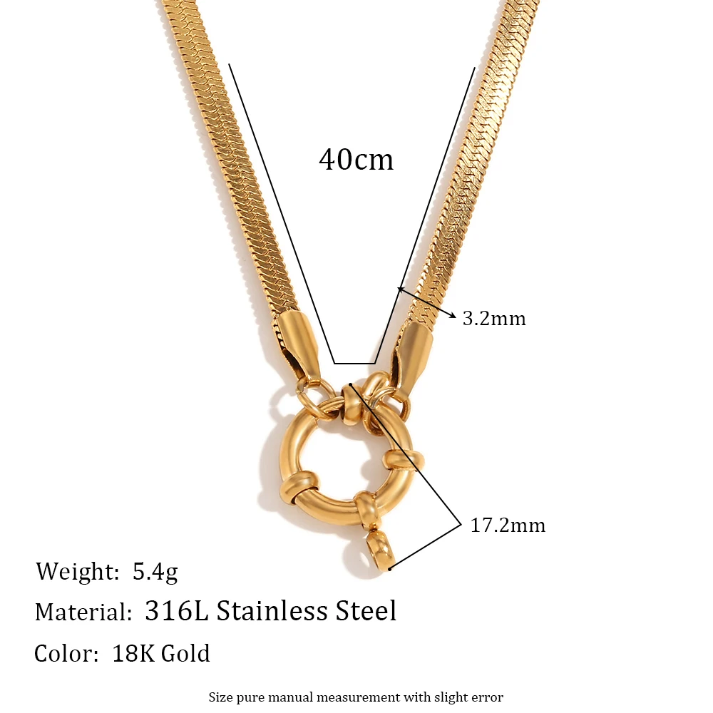 MamacitaSlay Classic Minimalist Blade Chain O-Chain Paper Clip Chain O-Chain Spring Buckle Stainless Steel Necklaces For Women