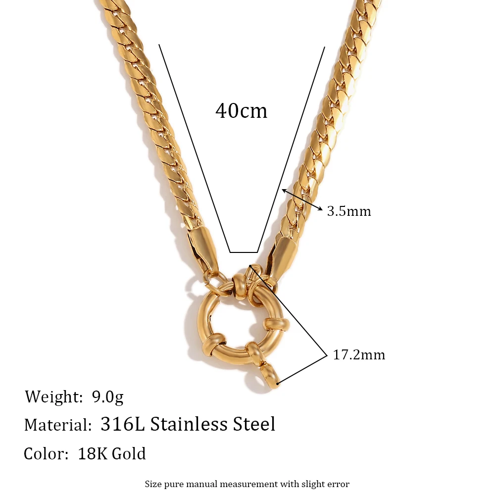 MamacitaSlay Classic Minimalist Blade Chain O-Chain Paper Clip Chain O-Chain Spring Buckle Stainless Steel Necklaces For Women