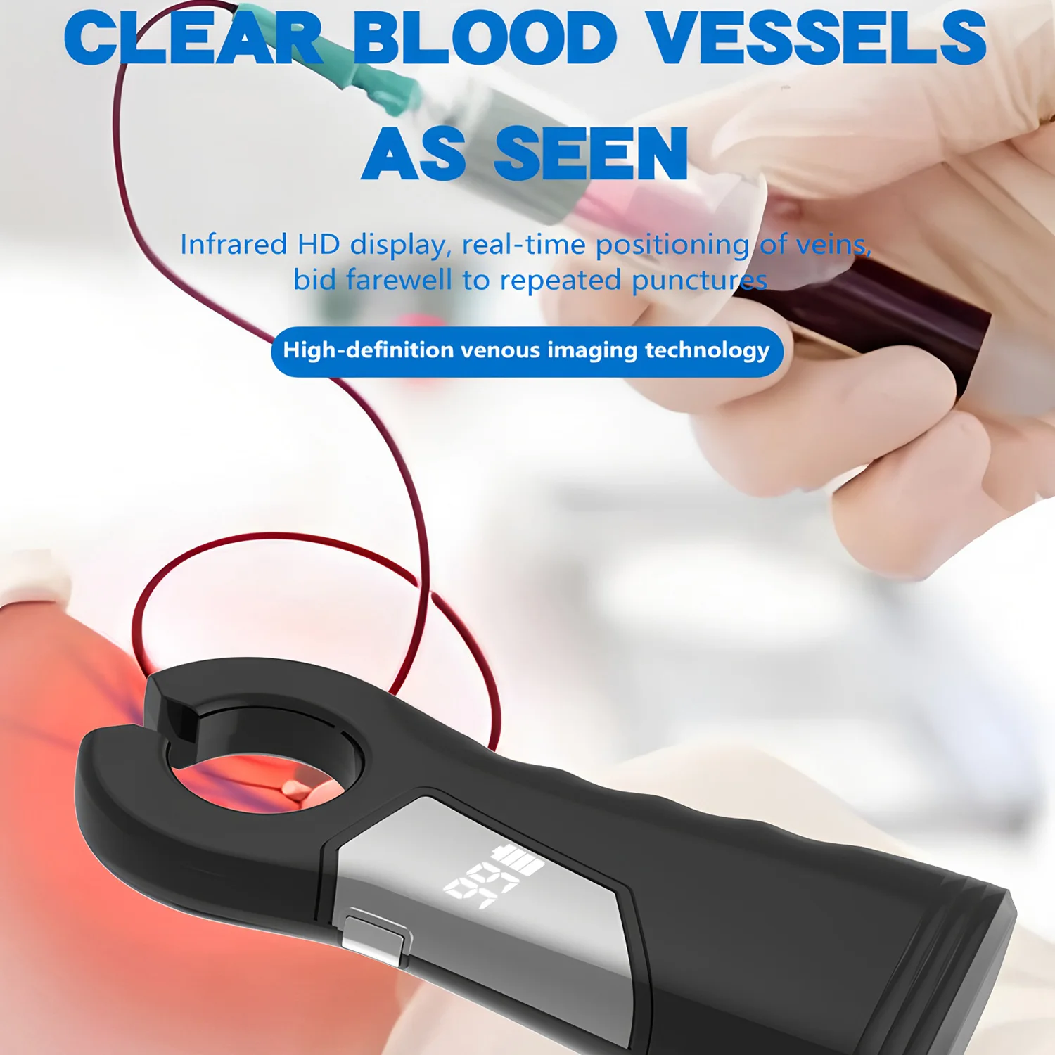 Wireless Vein Finder - Portable Medical Vein Locator for Nurses, Injection Assistant, Blood Draw Helper, Detector Device